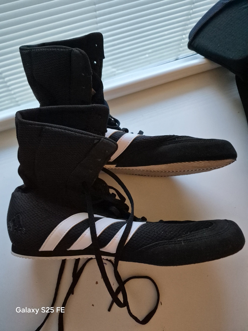 adidas Originals Black and White High-Top Athletic Shoes